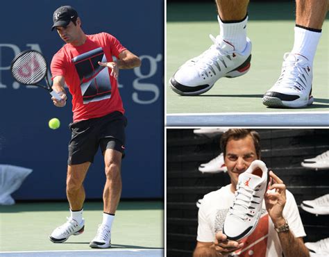 Roger Federer shows off Michael Jordan Nike trainers at US 